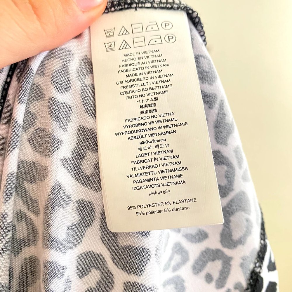 Michael Kors sz:M Black White Leopard Animal Print Sleeveless Zip Dress - Picture 11 of 11